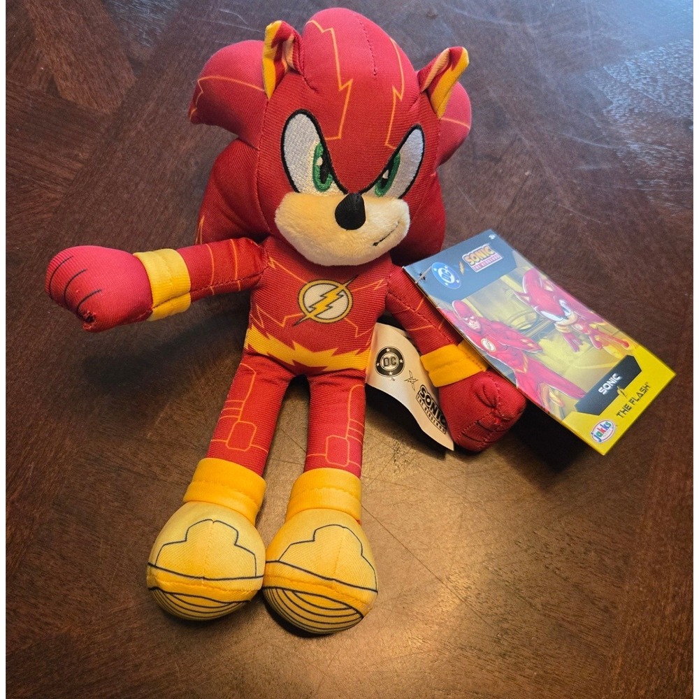 Sonic the Hedgehog DC Comics The Flash Plush Jakks Pacific Crossover Red Toy